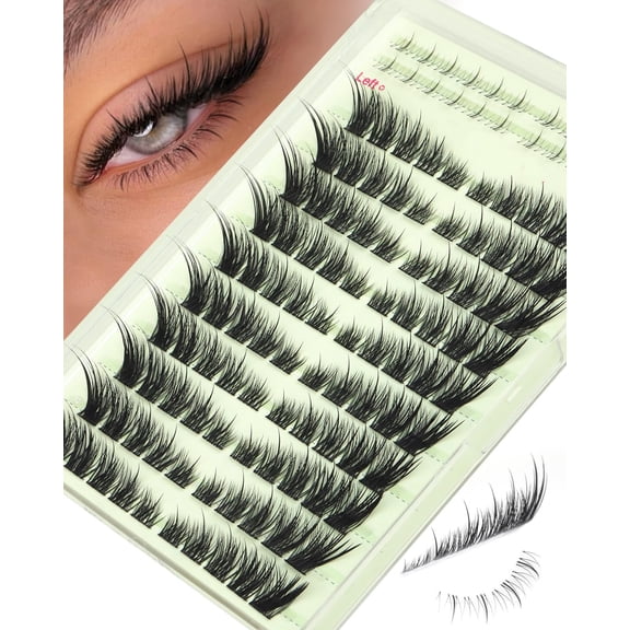Clusters Eyelash Clusters 10-18mm Eyelash Extensions Fox Eye Eyelash Right Left Individual Lashes Cat Eye Lashes Thin Soft Lash Extension Waterproof Lash Cluster