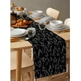 thumbnail image 6 of Table Runner Dresser Scarves 72 Inch Long, Minimalist Sketch Floral Linen Dining Table Runners Tulip Flower Leaves on Black Tabletop Scarf for Wedding Holiday Party Kitchen, 6 of 7