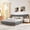 Dark Gray+MDF, variant on LHYY Queen Size Extra Large Platform Bed,Soft Chenille Fabric Frame,Curved Headboard,Reinforced Electroplated Metal Legs,Flexible DIY Side Space Design-Beige