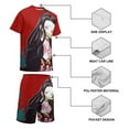 thumbnail image 4 of Demon Slayer Nezuko Boys Girls Short Sleeve Mesh T-Shirt And Shorts Outfit Set Summer Clothes Set for Kids, 4 of 8