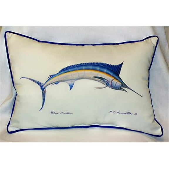 Betsy Drake HJ015 Blue Marlin Art Only Pillow 15''x22''