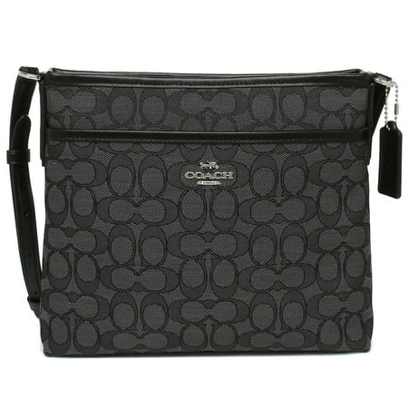 Coach Signature Jacquard Crossbody File Bag Black Smoke Coach Signature Jacquard Crossbody File Bag Black Smoke