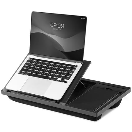 Navaris Adjustable Laptop Desk - Ergonomic Table with 8 Levels, Laptop Tray for Bed or Sofa - Includes Mouse Pad, Phone Stand, Pen Slot - Perfect Lap Desk for Lap Comfort