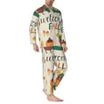 thumbnail image 2 of Picia Autumn In The Forest Pattern Men’s Long-Sleeve Sleepwear Set - Soft 2-Piece Loungewear with Pockets, Comfy PJs for Relaxing Nights-X-Large, 2 of 7