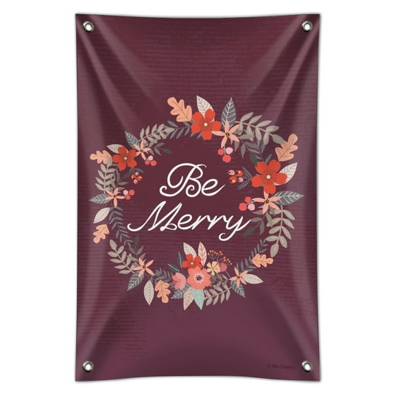 Be Merry Christmas Wreath Home Business Office Sign