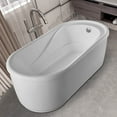 thumbnail image 5 of Vanity Art VA6909-S Freestanding White Acrylic Bathtub with Polished Chrome Round Overflow & Pop-Up Drain - 59 x 30 x 23 in., 5 of 5