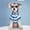 Blue, variant on Doglemi Striped Dog Polo Shirt, Breathable Cotton Pet Apparel with Collar, Soft Summer Puppy T-Shirt for Small Medium Dogs & Cats