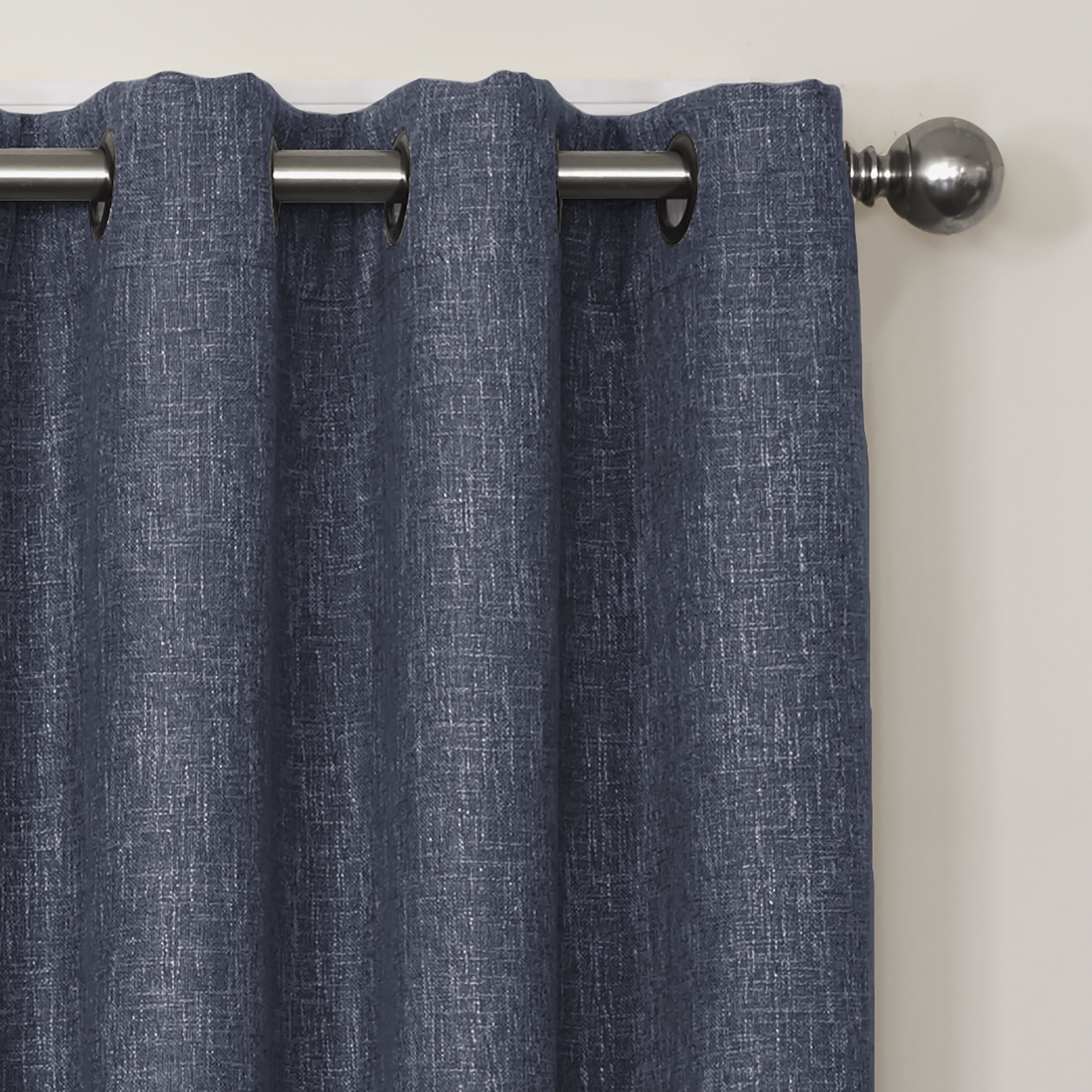 Quinn Blackout Single Curtain Lined Grommet Panel, 50" x 108", Navy