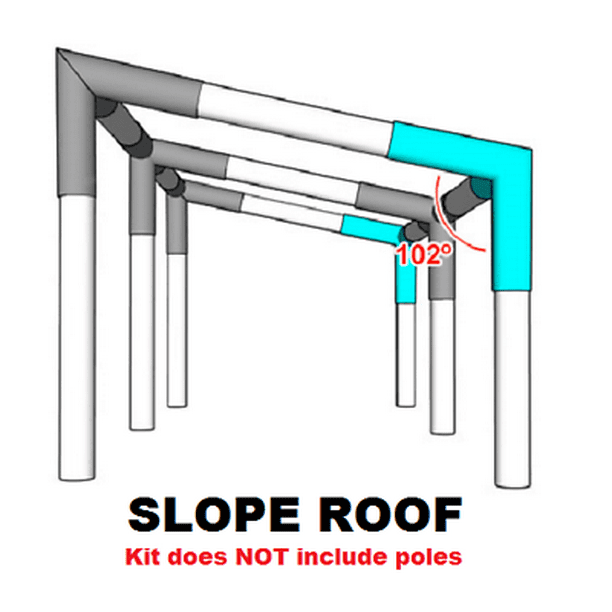 Slope Roof Lean To Canopy Fittings Kits 10x10 20 30 40 50 Diy Greenhouse Rv Boat Carport Shelter Shade Structure Vendor Booth Tent Steel Frame Emt Connector Parts 1 Walmart Com Walmart Com