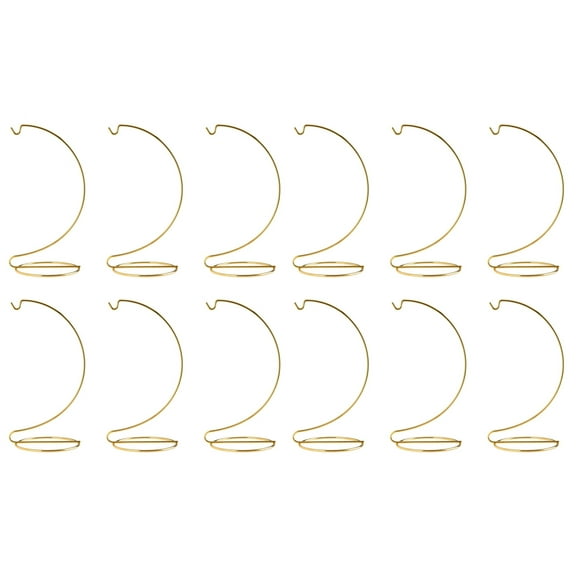 Creative Hobbies - 12 Pack Ornament Hanger Display Stands - 8 Inch Tall Shiny Gold - great for Sun Catchers, Stained Glass, Christmas Ornaments, Glass Terrariums, Weddings, Home Decor