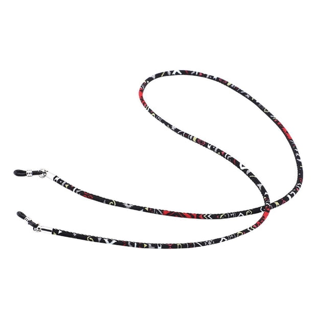 Cadena para gafas de mujer de 29 pulgadas, cordón de retención de cuerda, cordón premium para gafas. Negro