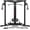 Black home gym system/140lbs Plates, variant on Fitness Cable Crossover Machine,Functional Trainer with High and Low Pulley System for Chest Fly, LAT Pulldown and Seated Cable Row Machine, Smith Machine with Cable Crossover for Home Gym