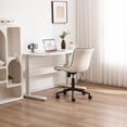thumbnail image 6 of YOUNIKE Modern Office Chair with Wheels Adjustable Ergonomic Desk Task Chair in Mid-Back White PU Design, 6 of 8