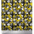 thumbnail image 1 of Soimoi Rayon Crepe Fabric Horror Skull Halloween Printed Fabric 1 Yard 46 Inch Wide, 1 of 1