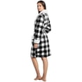 thumbnail image 3 of Safdie & Co. Polyester Bath Robe Sherpa Trim L/XL White and Black Buffalo, 3 of 4