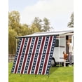 thumbnail image 4 of 4th of July RV Awning Sun Shade Screen 9'X7' Patriotic Star Stripes Mesh Sunscreen Red White Blue Awning Shade Screen with Zipper UV Blocker Completed Kits Outdoor Canopy for RV Motorhome Camper, 4 of 7