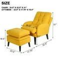 thumbnail image 5 of July's Song Accent Chair with Ottoman with Adjustable Backrest,Comfy Read Chair for Living Room with Side Pocket,Recliner Armchair and Ottoman for Bedroom,Yellow, 5 of 14