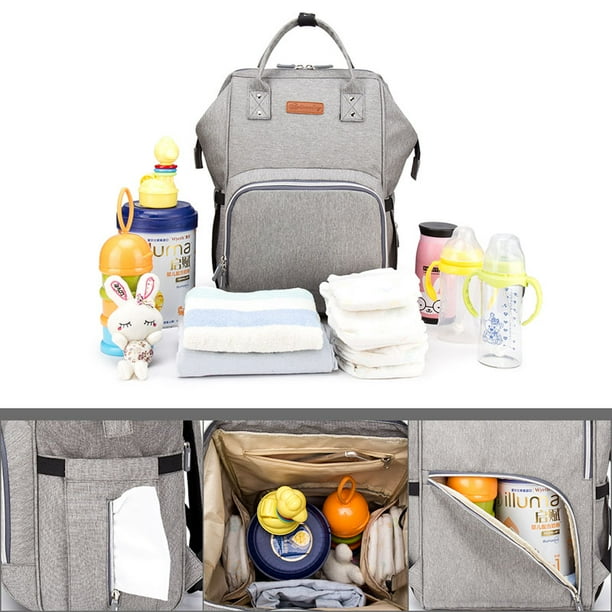 Large Capacity Diaper Bag Nappy Changing Backpack with USB Charging