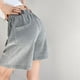 thumbnail image 4 of Rimocy 2023 - Pantalones cortos de verano para mujer, elásticos, de cintura alta, de color liso, holgados, para uso diario, con pierna ancha, 4 of 6