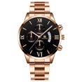 thumbnail image 1 of Reloj de cuarzo con correa de acero para hombre, reloj de negocios de tres ojos, falso, de moda, de escala simple, 1 of 6