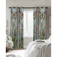 thumbnail image 3 of Purple Vintage Stained Glass Blackout Curtains for Bedroom Living Room, Flowers Butterfly 63 In Long Thermal Insulated Room Darkening Drapes Grommet Window Treatments, 42 x 63 In, 3 of 9