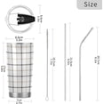 thumbnail image 3 of GZHJMY Buffalo Plaid Tumbler with Lid & Straw,Reusable Double Wall Stainless Steel Vacuum Insulated Travel Mug, 3 of 7