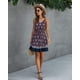 thumbnail image 3 of Mini vestido corto de verano con volantes y cuello en V floral para mujer con tirantes finos y botones Adepaton WRHS-42-2, 3 of 5