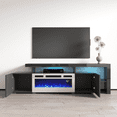 thumbnail image 3 of Inferno WH-EF Fireplace TV Stand for TVs up to 80", Modern High Gloss 73" Entertainment Center, Electric Fireplace TV Media Console with Storage Cabinets, 3 of 5
