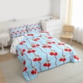 thumbnail image 3 of Feelyou Cartoon Cherry Kid Twin Comforter Sets, Kawaii Bowknot Bedding Set, 2-Piece, 3 of 8