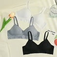 thumbnail image 6 of Hbhpov Cotton Girls' Daily Sports Bra, Adjustable Strapless Camisole Bra, Wire Free 3-Pack, 6 of 7