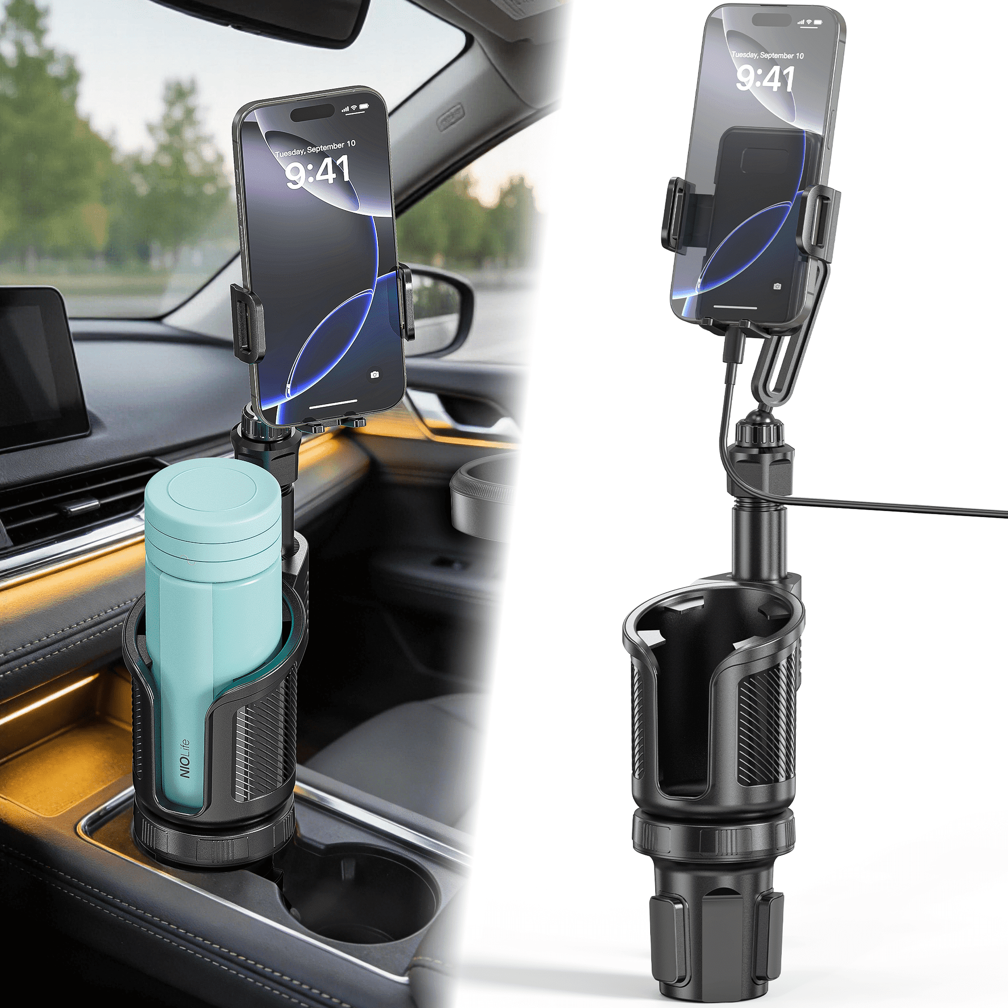 OWNTECH 2-in-1 Cup Holder Phone Mount with 360° Rotation photo 1