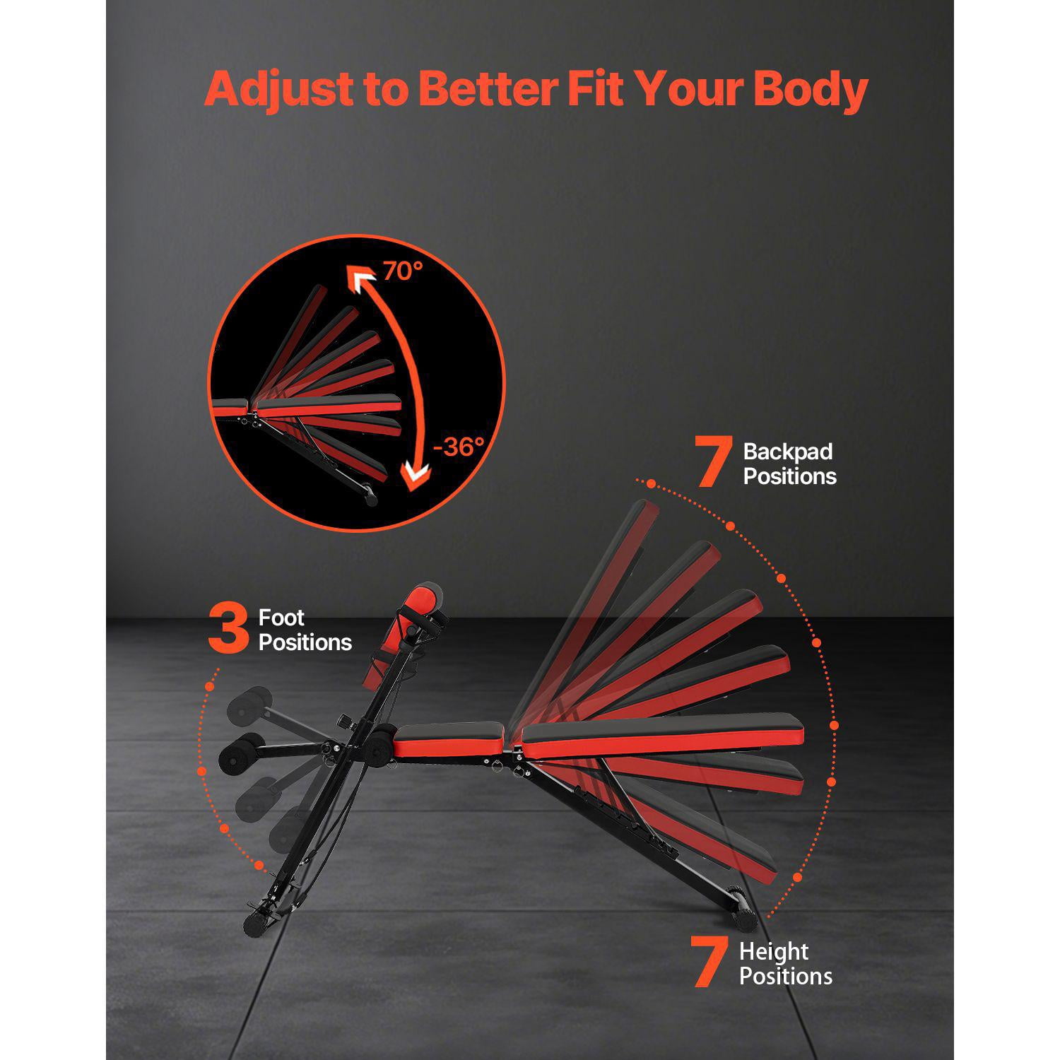 Multifunctional Adjustable Foldable Weight Bench 770 lbs Capacity Roman Chair Hyperextension Back Arm Core Ab Workout Equipment for Home Gym