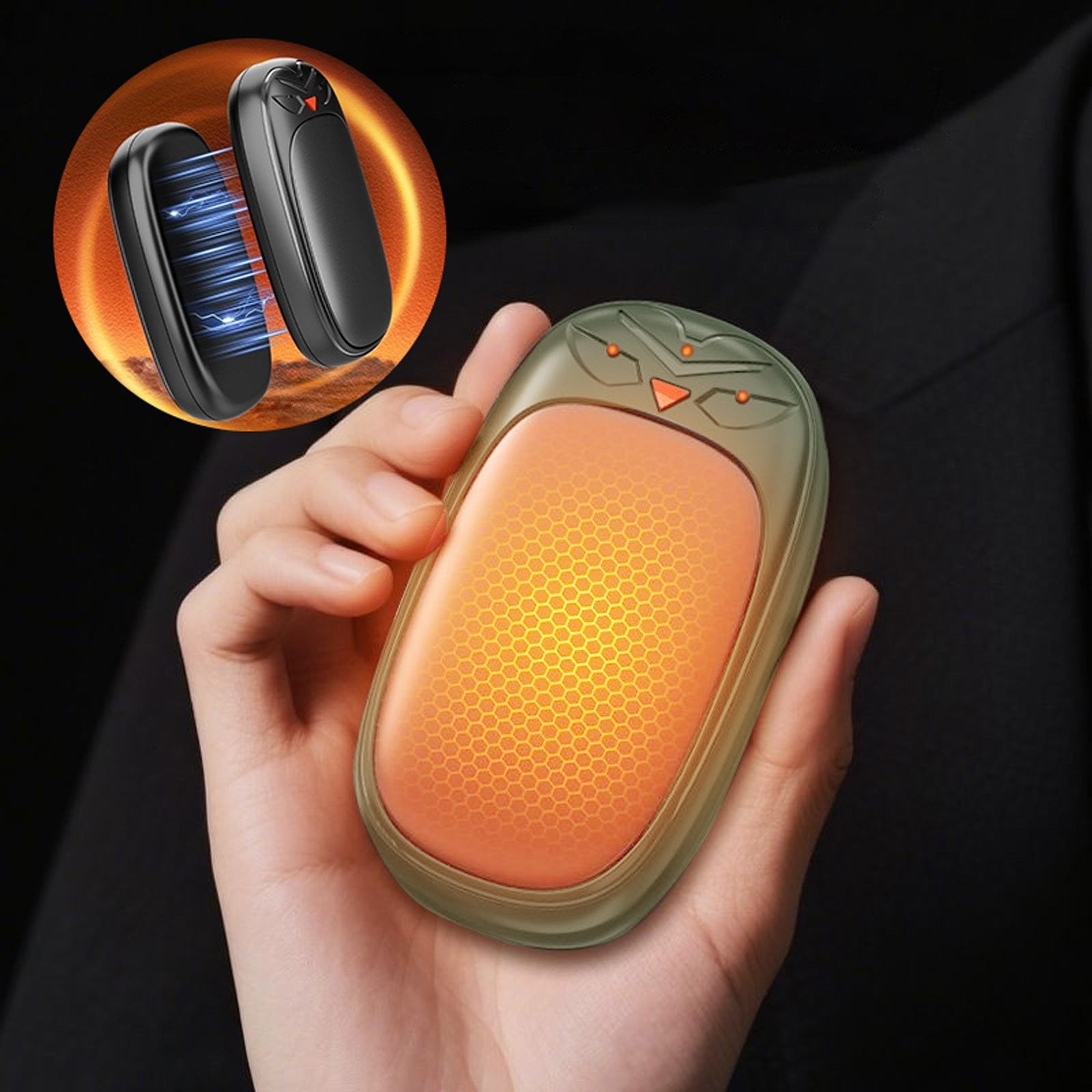 ZLBDYG Magnetic USB Hand Warmer with Innovative Contact Charging Design, Hassle-Free Alignment for Fast Charging Without Plugs, Portable Personal Heater for Cold Weather Use