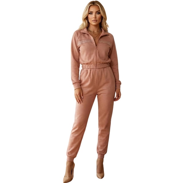 Conjunto 2 Piezas Deportivo Chic, Sudadera con Cierre y Pants Cómodo, Moda Actual y Confort para Mujer