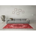 thumbnail image 3 of Ahgly Company Machine Washable Indoor Square Oriental Red Industrial Area Rugs, 6' Square, 3 of 4