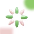 thumbnail image 2 of Uñas postizas, uñas postizas, regalos para mujeres, uñas de flores verdes, 24 piezas de parches para uñas, 2 of 5