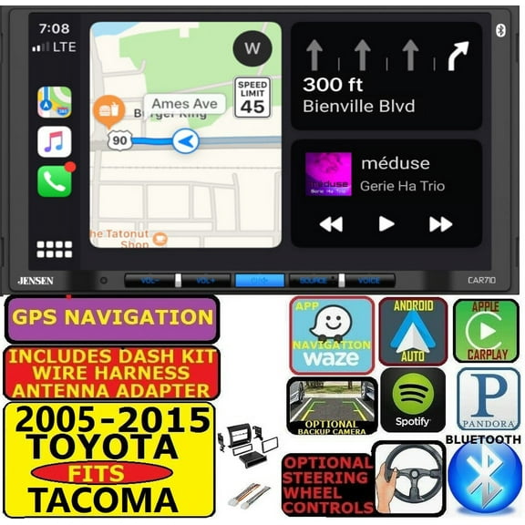 FOR 05-11 TACOMA JENSEN GPS NAVIGATION BLUETOOTH USB AUX RADIO STEREO PKG