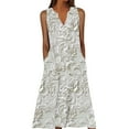 thumbnail image 2 of BLTIBY 2025 Womens Summer Casual Dress Floral Printed Elegant Dress Sleeveless V-Neck Fashion Long Dress with Pockets Multicolor 4 XL, 2 of 5
