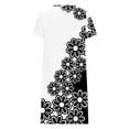 thumbnail image 4 of Dianli Sun Dresses Women Summer Casual Short Sleeve Tunic Shirt Midi for Women Daisy Print Plus Size Dress for Women Round Neck Graduation Dress, 4 of 5