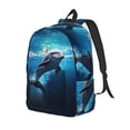 thumbnail image 2 of KLL Ice Blue Ocean Cute Dolphin Print Travel Laptop Backpack - College Backpack Business Work Bag Nurse Bag Casual Daypack for Weekender Business Hiking -Small, 2 of 6