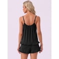 thumbnail image 4 of DARING DIVA Women's 2pcs Sleeveless Ruffles Pajama Set S Black, 4 of 7