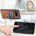 thumbnail image 3 of Allytechgroup Cards Holder Wallet Case for Apple Google Pixel 6a, PU Leather Slim Fit Shell Vintage Cards Slots Ring Holder Stand Easy Grip Phone Case for Google Pixel 6a, Brown, 3 of 7