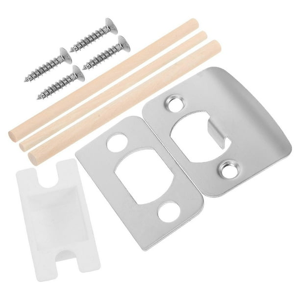 Silver Door Strike Plate for Interior Doors Made from Iron and Wood Durable and Reliable 1 Set