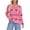 Hot Pink, variant on Women's Fashionable Round Neck Long Sleeved Heart-shaped Pullover Contrasting Color Pullover Sweater Top for Fall and Winter, Cute and Stylish, Ideal for Casual Wear,Beige,Size L