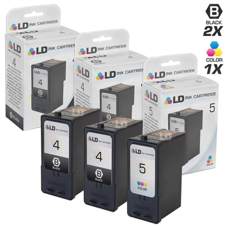 Remanufactured Cartridge Replacement for Lexmark #4 18C1974 and #5 18C1960 (2 Black  1 Color  3-Pack)