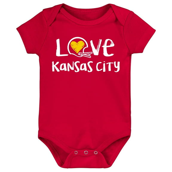 Future Tailgater Chalk Art Love Baby Bodysuit for Kansas City Fans - Red