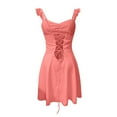 thumbnail image 5 of Vestido sin espalda de gasa lisa para mujer - Tirantes finos, ropa de oficina/casual - Tallas S-XL, 5 of 5