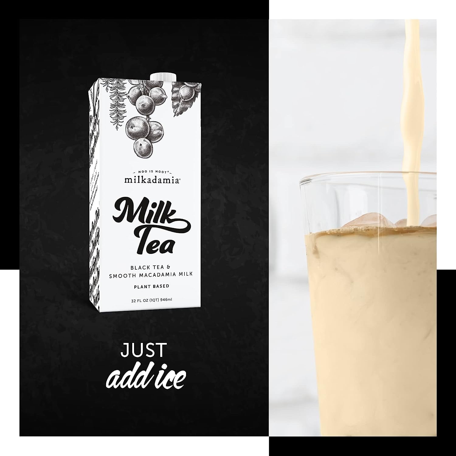 milkadamia Milk Tea - 32 Fl Oz (Pack of 4) - Plant Based Tea