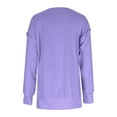 thumbnail image 5 of Patlollav Womens Round Neck Loose Soild Long Sleeve Sweatshirts, 5 of 6