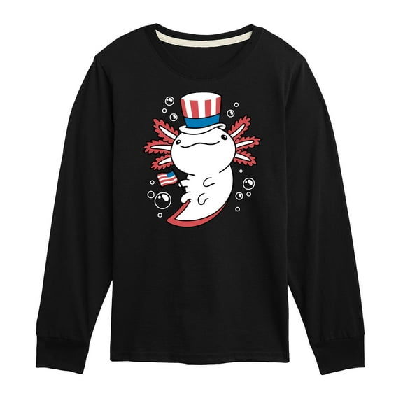 Instant Message - 4th of July Americana - Uncle Axolotl - Toddler & Youth Long Sleeve Graphic T-Shirt